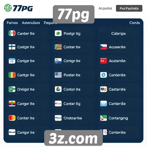 Variedade de métodos de pagamento no 77pg